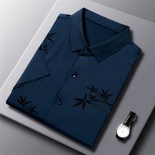 衬衣男中年爸爸衬衫短袖中老年男士薄款夏装老年人夏季40岁50衣服,男装衬衫,电商B212（原钱塘6029）
