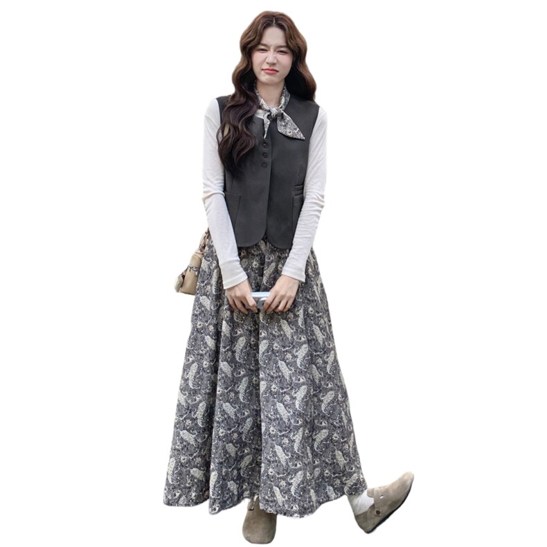 秋装新款现货皮马甲两件套套裙2C271-9537-P175K238,女装套装/套裙,2C271