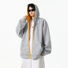 YK86105-P55聚酯纤维秋季新品美式复古人字纹连帽卫衣男，男装卫衣，电商A086-1