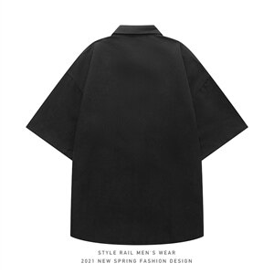 2021年夏季新款拼接衬衫男白底平铺宽松衬衫DS-C407-CS304-P35图片