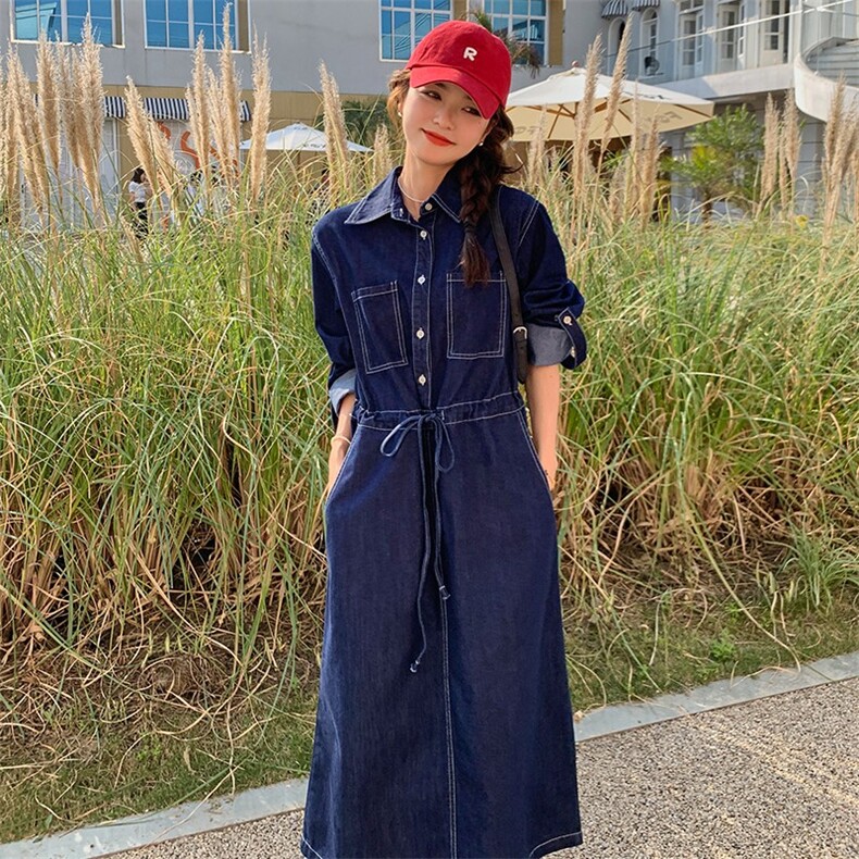 新品现货单排扣牛仔连衣裙款号3707-P125K188,女装连衣裙,浙宝305