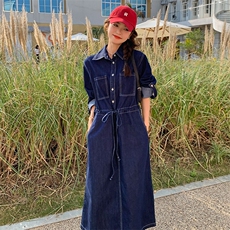 新品现货单排扣牛仔连衣裙款号3707-P125K188，女装连衣裙，浙宝305