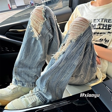XZ616夏季新款破洞牛仔裤休闲九分裤TY2490P65控78，男装牛仔裤，星座512A（原616）