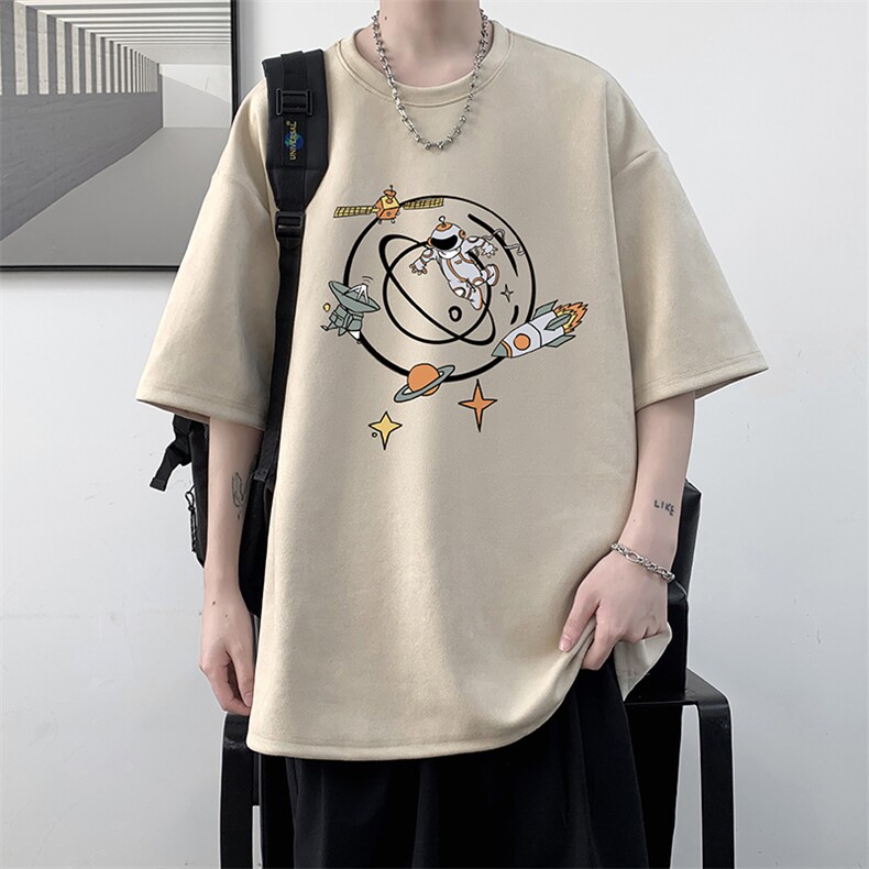 麂皮绒短袖t恤男大码半袖男 JD82142-P25图片