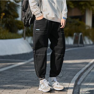 机能风工装裤秋潮流百搭ins宽松休闲束脚裤 A438-6181-P7098图片