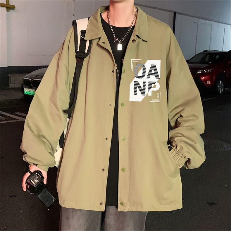 电商DSA028-JKB21L132T P45 2024新款印花港风立领夹克休闲外套男图片
