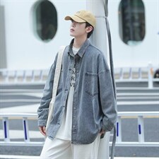 春秋季ins潮牌工装外套男美式宽松港风牛仔夹克休闲上衣W3700-P68，男装夹克，星座512-2