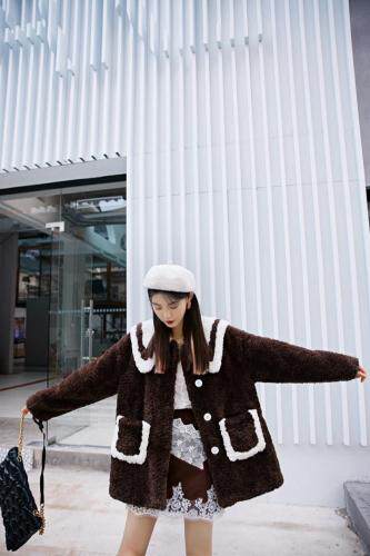 毛绒外套，女装，YOUER DENG