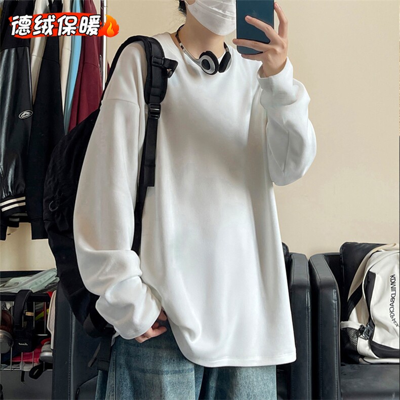 德绒打底衫圆领保暖内搭情侣长袖T恤卫衣男TC1202-P16【特价】图片