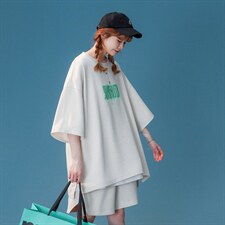 中性风2023夏季字母印花冰丝休闲运动套装TZ908P65---控88，男装休闲套装，A247A