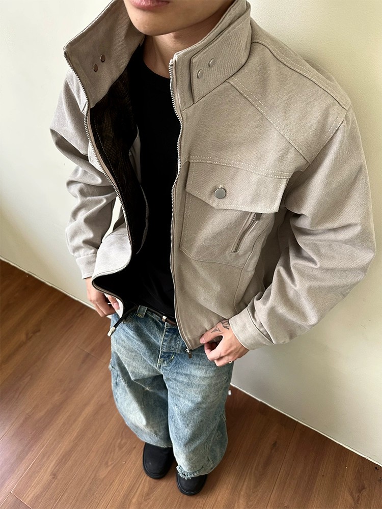 JK709-尺码M-3XL-P70-座山蟒工装外套秋季美式做旧宽松夹克,男装夹克,星座1811B