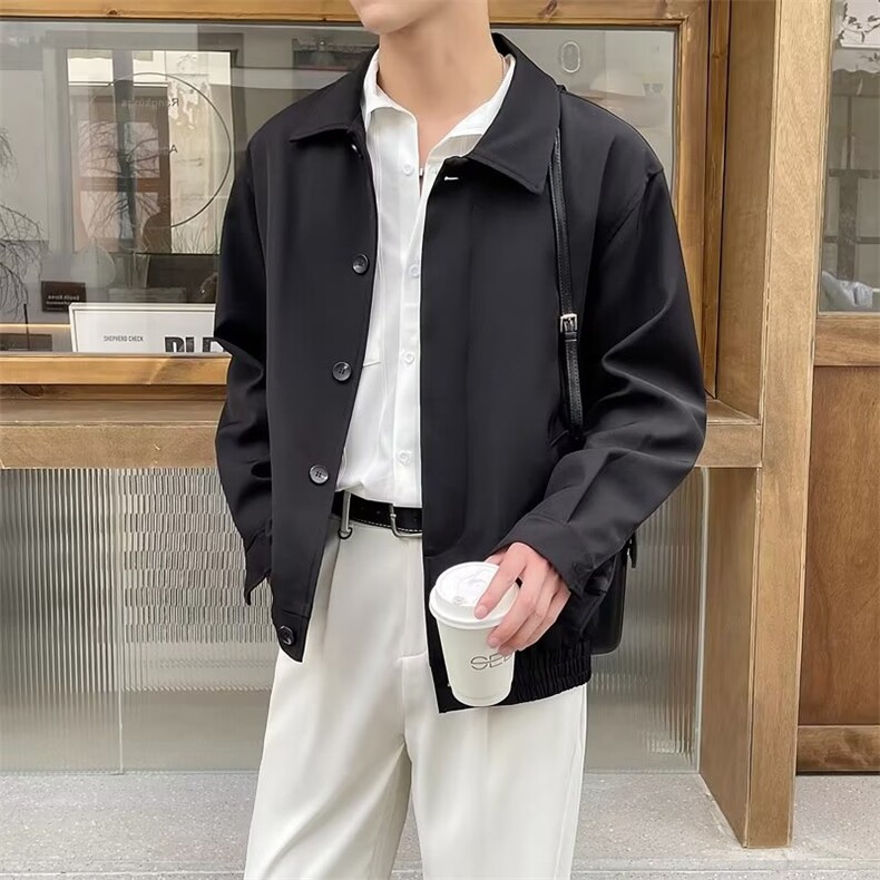 轻熟风外套男款秋季高级感翻领男装上衣2024新款行政夹克F03,男装夹克,星座1116A-2（原606A-1）