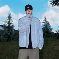 2026港风流光纹褶皱撞色面料大码M-5XL夹克男外套JK77866P75控118，男装夹克，星座227-7