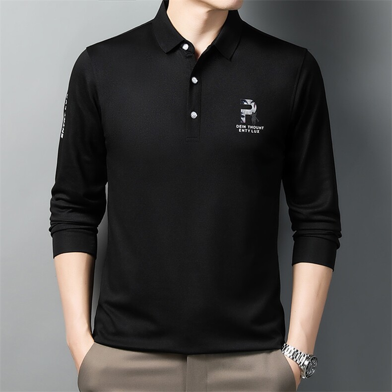 DC6827钱塘2020-3春季男士翻领宽松长袖T恤时尚休闲上衣货稳P50,男装T恤,钱塘207-3