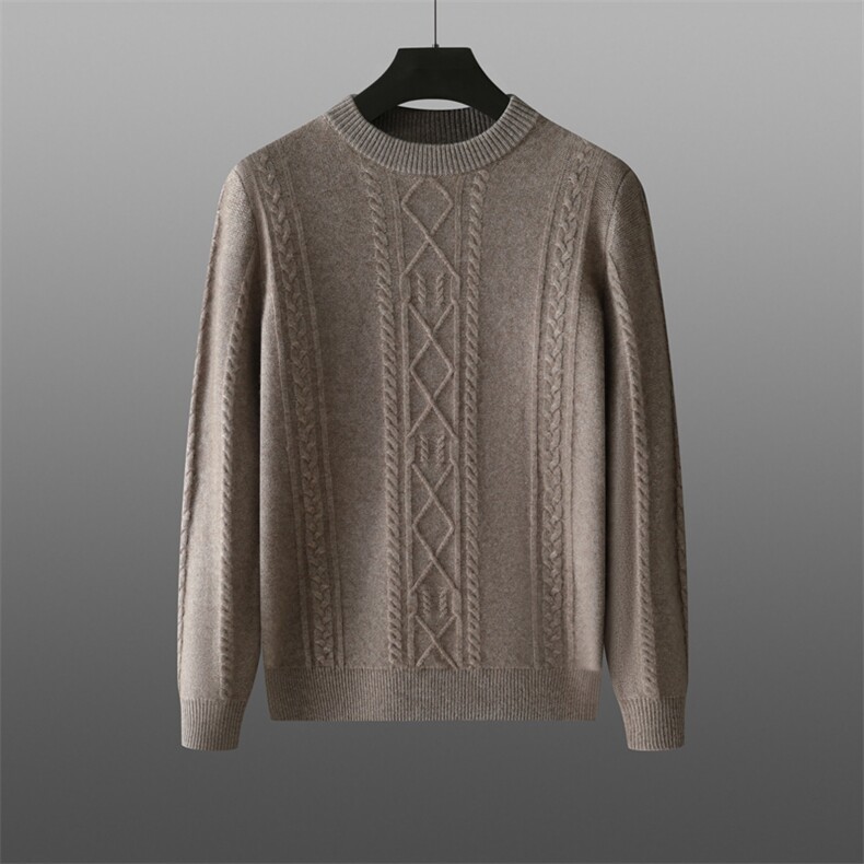 2025年秋季常规长袖套头圆领羊绒衫时尚百搭,男装针织衫/毛衣,溪贝羊绒