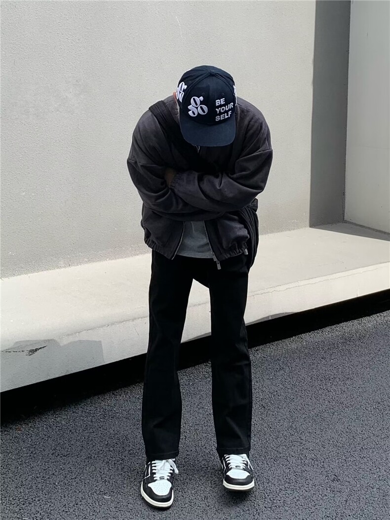 秋冬黑色牛仔裤男宽松直筒弹力街头潮牌牛仔长裤NZ2003-p40,男装牛仔裤,星座1001-1