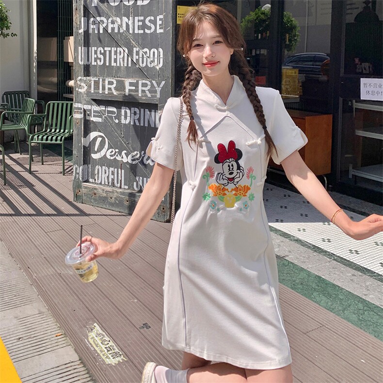 新中式现代改良刺绣旗袍连衣裙P115-K165,女装汉服/婚纱/旗袍/礼服,红龙果