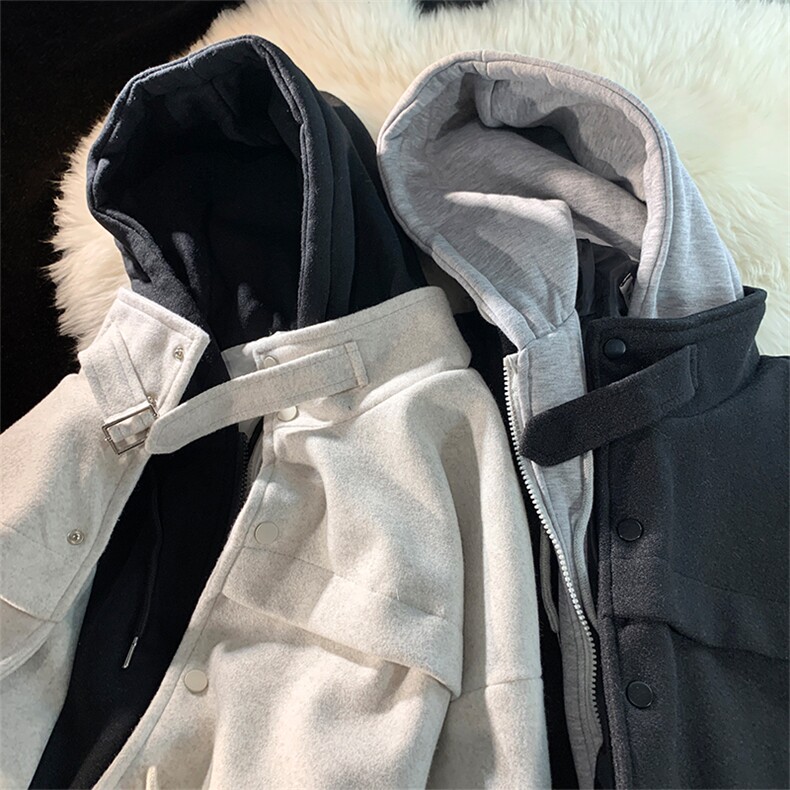 秋冬新款假两件毛呢外套W1813P130控158,男装毛呢大衣,星座1018-3