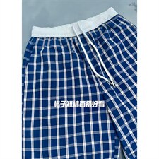 8泡泡纱冰丝凉感格子五分短裤宽松现货2000件K998/特P20，男装牛仔裤，电商A094