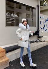 大毛领闪光羽绒服，女装羽绒服，春霓公主