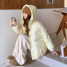 现货加厚减龄奶黄色白鸭绒羽绒服2C236-T016-P245-K358，女装羽绒服，2C236