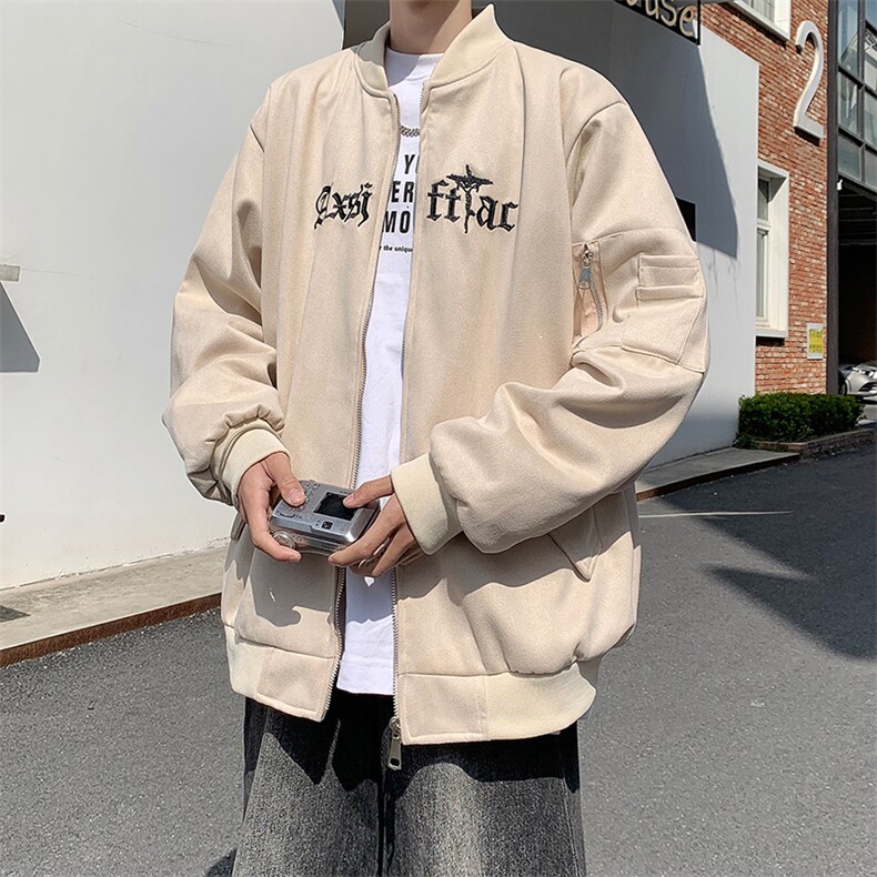 高品质秋款男棒球立领夹克衫麝皮绒字母刺绣外套JK152P75,男装夹克,星座1013-1