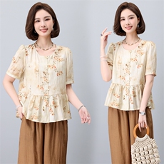 2024年夏季新款潮韩版休闲套头圆领T恤女短袖宽松显瘦上衣服女士，女装T恤，简韵佳