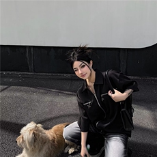 美式复古金属拉链工装风夹克外套女潮DC112P45，男装夹克，星座1116-2