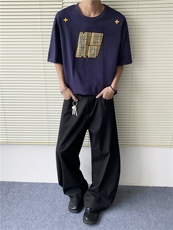 现货！25设计感男士小香刺绣男士重工短袖T恤T0238-特p28，男装T恤，电商B288