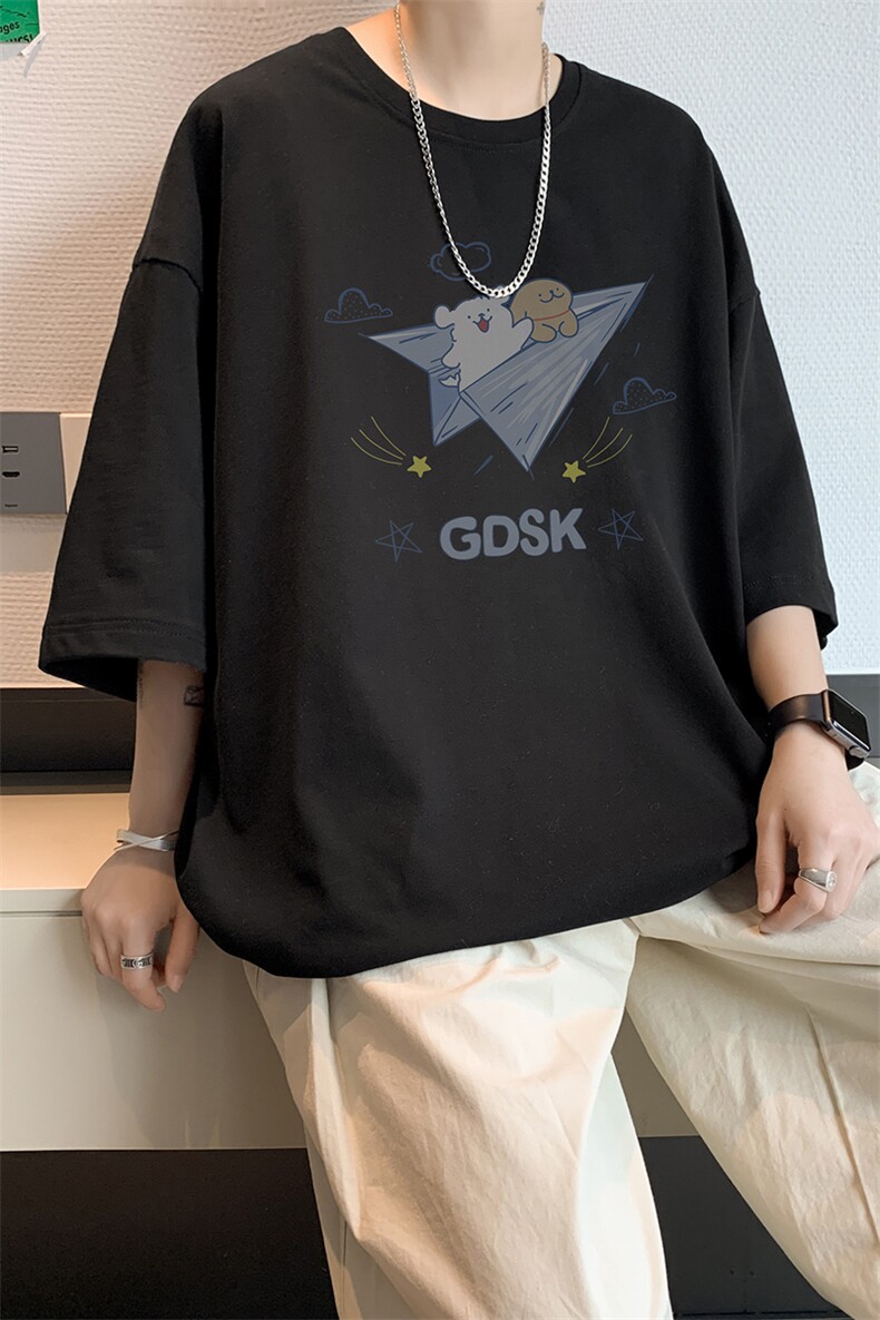已注册/夏季内景美式复古休闲短袖T恤男潮宽松打底衫DT00115/P25,男装T恤,电商B316
