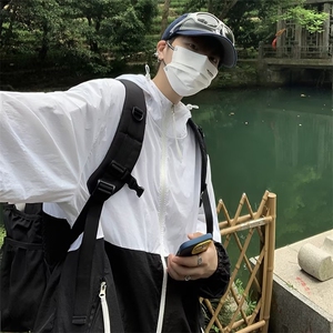 撞色防晒衣女夏季轻薄款开衫外套QJ37 P40图片
