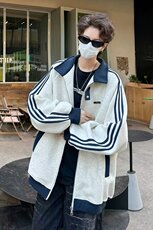 2025春季新款美式户外运动夹克外套条纹棒球服潮现货W8526-P48，男装夹克，星座512-4