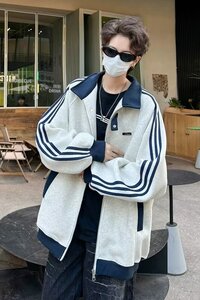 2025春季新款美式户外运动夹克外套条纹棒球服潮现货 W8526-P48图片
