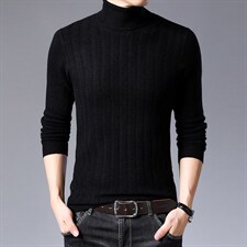 BSS98070男士2023年秋新款长袖高翻领纯羊毛针织衫休闲青年P150，男装针织衫/毛衣，电商B360