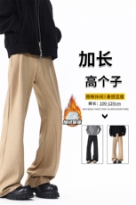 加长高个子男裤子休闲直筒西裤垂坠感190cm115微喇裤弯刀KZ064P50，男装西裤，电商B312