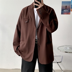 秋季新款小西装男士日系港风宽松潮流帅气西服外套上衣XF09P75，男装西服套装，电商D325