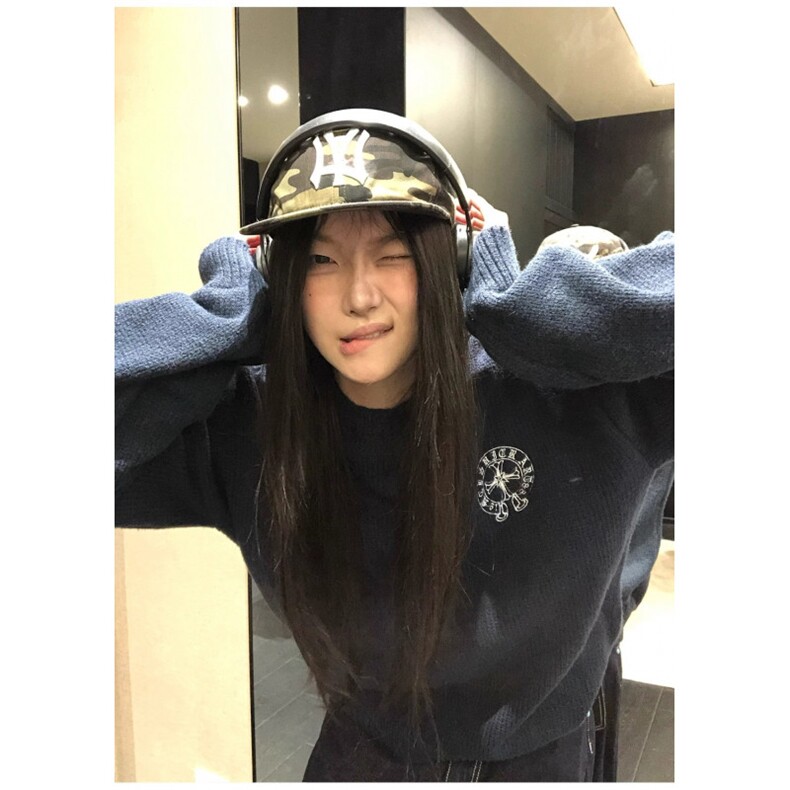 吵吵家黄色圆领加厚套头毛衣女2025秋冬慵懒宽松休闲气质长袖上衣,男装针织衫/毛衣,星座506A