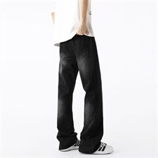 微喇牛仔裤男款夏季半松紧潮流美式vibe复古XZ201-7110P42，男装牛仔裤，星座201