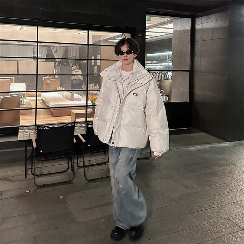 405A美式高街个性金属设计假两件pu皮棉服MY24925-P155控188,男装棉衣,星座405A