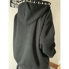WE1754-P55珍珠刺绣连帽卫衣开衫外套男女，女装短外套，电商B323A