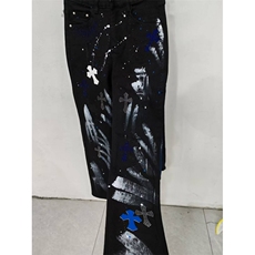 1506/QM9170/P63轻奢美式贴皮十字架修身宽松小脚休闲长裤潮牌，男装休闲裤，星座1506