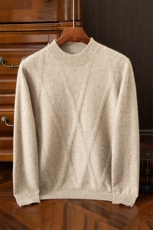 男装圆领菱形衫35%简约休闲男装，男装羊绒套衫，飞邦羊绒