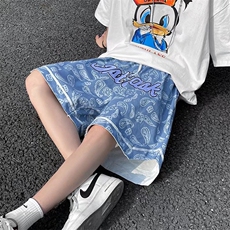 2023夏季潮满印刺绣字母提花纯棉短裤Z08P32，男装休闲裤，星座1116-2