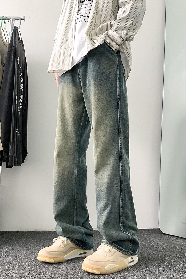 美式高街微喇牛仔裤港风水洗牛仔裤喇叭裤XZ302B-1-K631P50,男装牛仔裤,星座302B-1