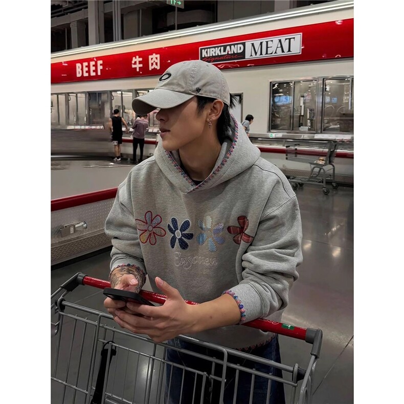 有货 贴布刺绣帽连帽卫衣女秋冬外套WB628-P48图片