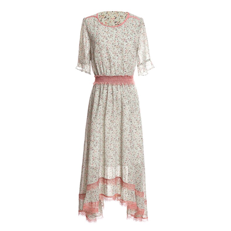 高端定制法式女神范赫本礼服时尚遮肚显瘦蕾丝重工v领连衣裙潮,女装连衣裙,丽美静依