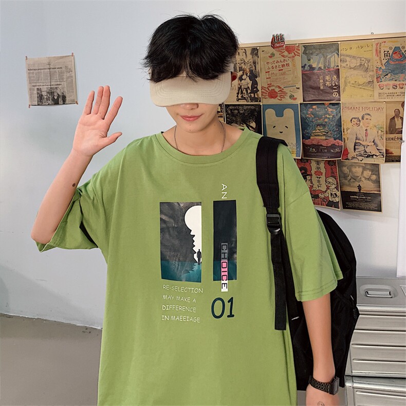 ！2021春夏纯棉男士短袖T恤宽松百搭潮流半袖体恤T215P25,男装T恤,电商B220