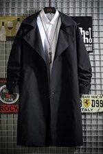 网格秋季时尚英伦风中长款风衣男秋季时尚外套FY92-p115限138，男装风衣，电商A089-1