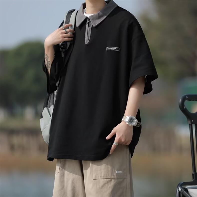 cityboy短袖polo衫潮牌潮流半袖男女半拉链美式复古T恤PL607-P30,男装Polo衫,星座1008