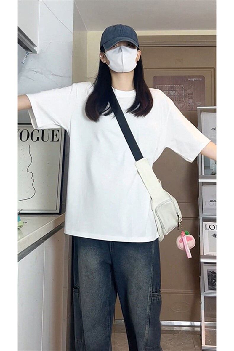 重磅新疆棉纯白短袖T恤厚实打底衫纯色男女款T3605-特价P19,男装T恤,电商A007